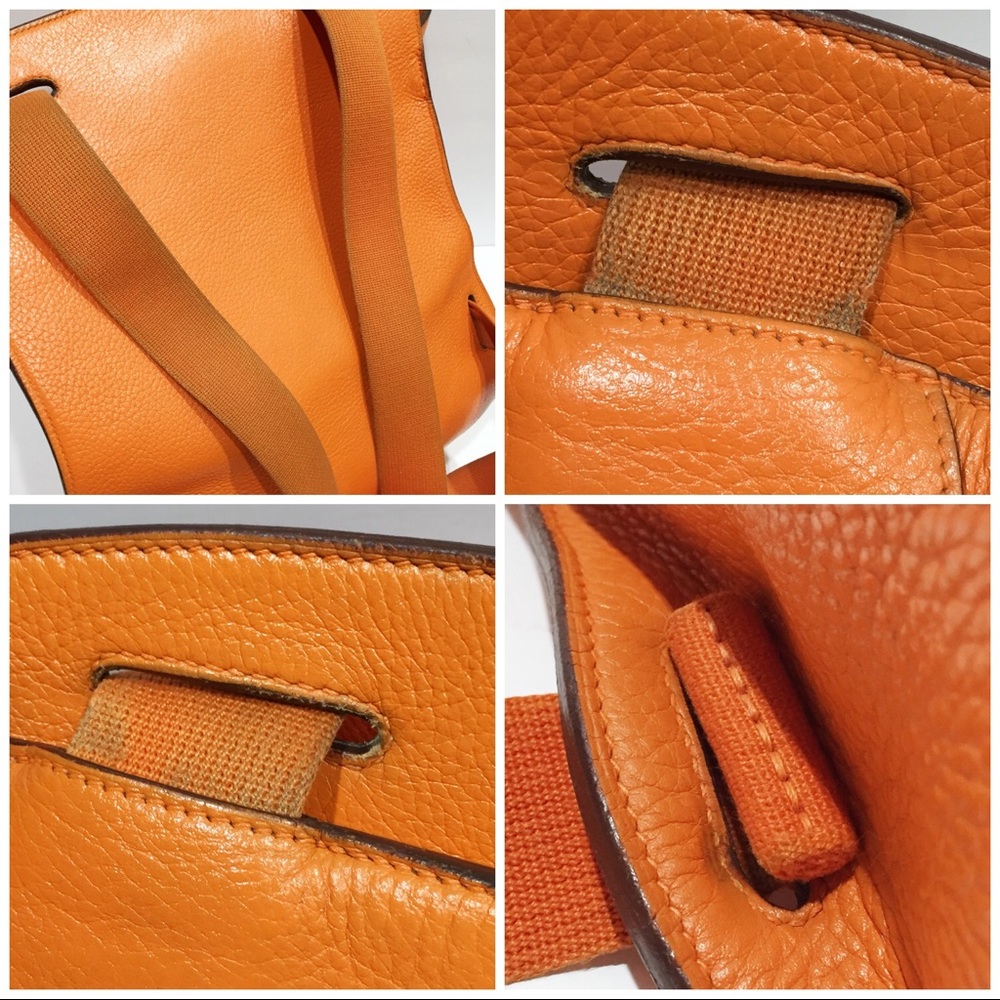 ❤️SOLD❤️Hermes Orange Clemence Leather Sherpa GM Backpack - Picture 6 of 16